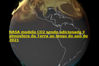 NASA modela CO2 sendo adicionado à atmosfera da Terra ao longo do ano de 2021