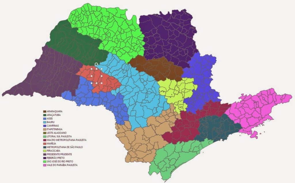 Municípios coloridos de acordo com cada Mesorregião Brasileiras - Um slide por estado (PPTX)