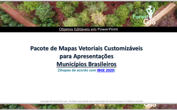 Pacotão com todos os Municípios Brasileiros (IBGE 2020) mapas vetoriais PowerPoint para download
