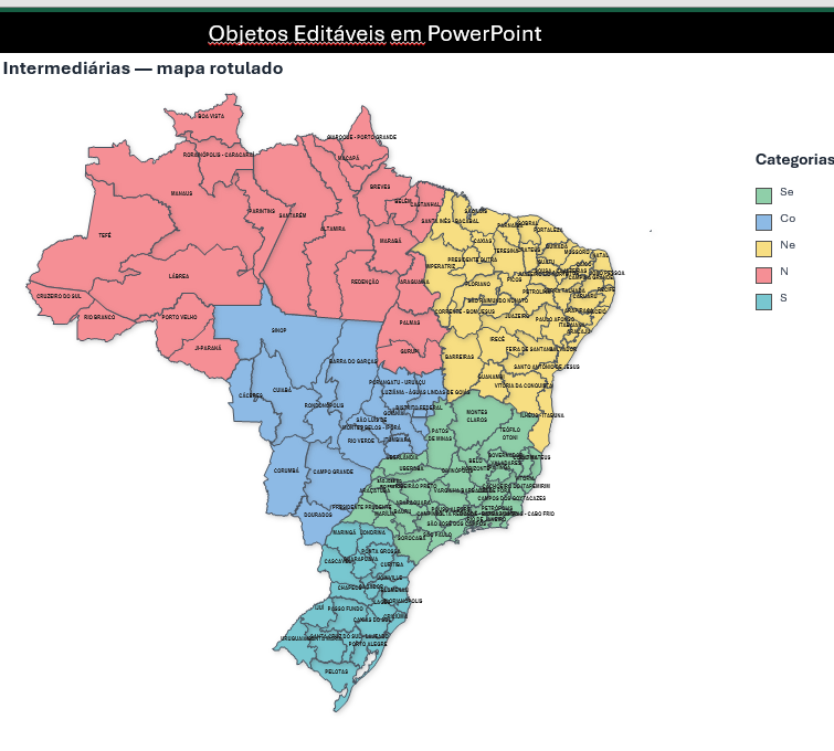 Mesorregiões / Regiões Geográficas Intermediárias (Brasil em 1 slide) – IBGE 2025 – PowerPoint Editável 3 Mesorregiões / Regiões Geográficas Intermediárias (Brasil em 1 slide) – IBGE 2025 – PowerPoint Editável - Imagem 3
