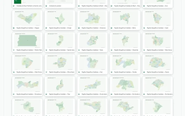(Microrregiões) Regiões Geográficas Imediatas Brasileiras — PowerPoint Editável (IBGE 2025)