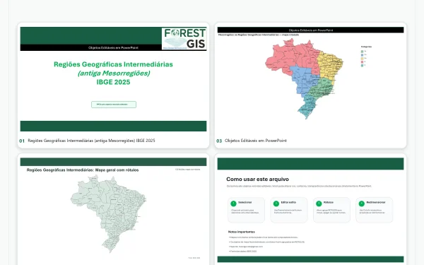 Mesorregiões / Regiões Geográficas Intermediárias – IBGE 2025 – PowerPoint Editável