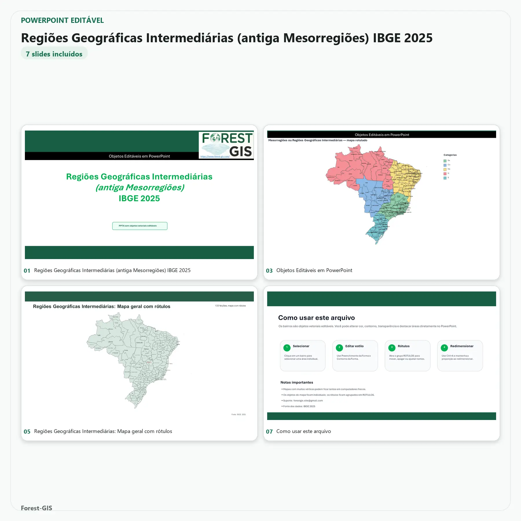 Mesorregiões / Regiões Geográficas Intermediárias (Brasil em 1 slide) – IBGE 2025 – PowerPoint Editável 1 Mesorregiões / Regiões Geográficas Intermediárias (Brasil em 1 slide) – IBGE 2025 – PowerPoint Editável