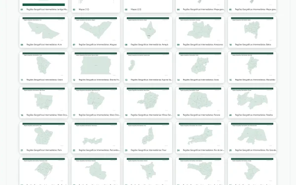 Regiões Geográficas Intermediárias do Brasil – IBGE 2025 – PowerPoint Editável