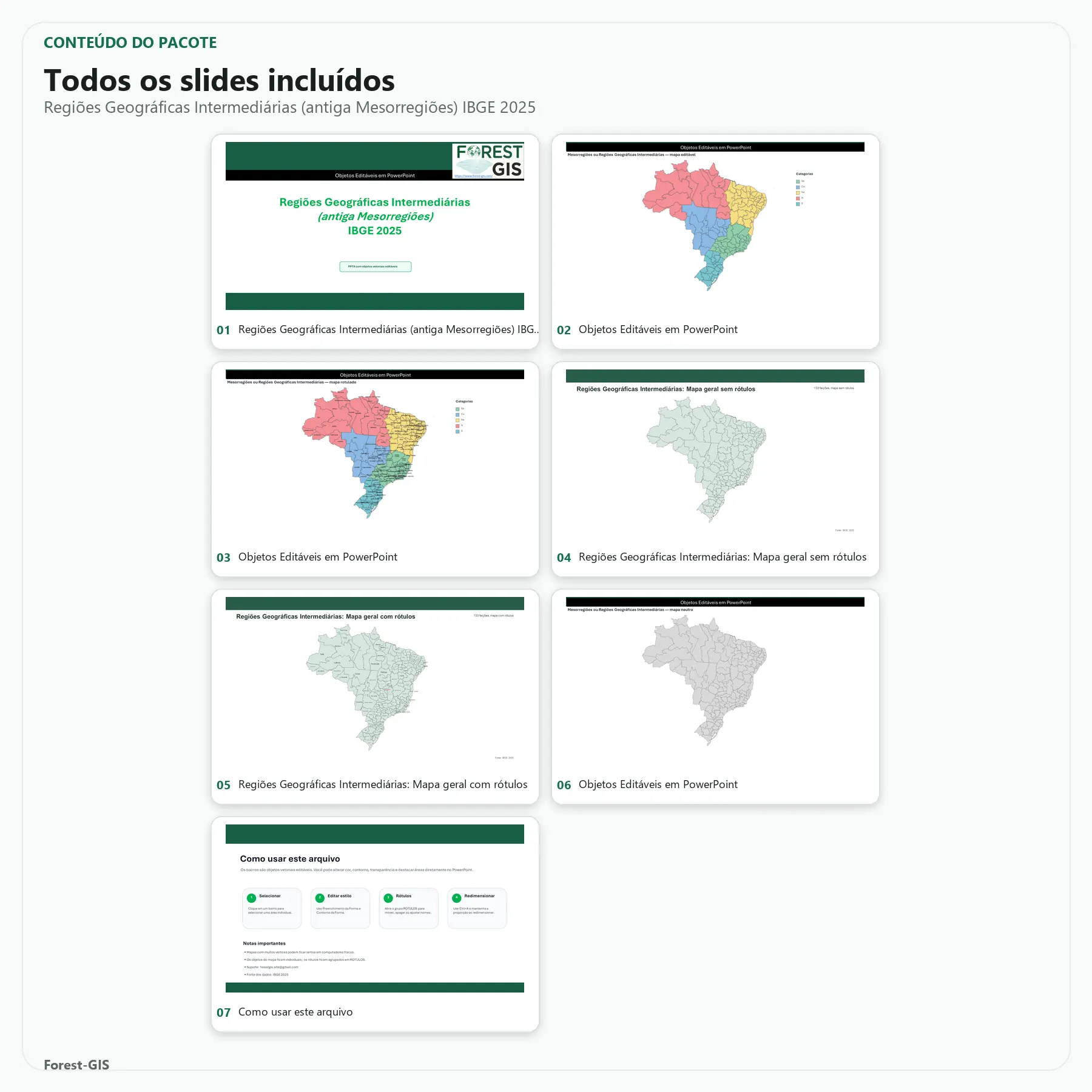 Mesorregiões / Regiões Geográficas Intermediárias (Brasil em 1 slide) – IBGE 2025 – PowerPoint Editável 4 Mesorregiões / Regiões Geográficas Intermediárias (Brasil em 1 slide) – IBGE 2025 – PowerPoint Editável - Imagem 4