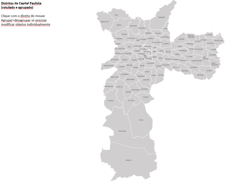 Mapa Da Região Metropolitana De São Paulo E Distritos Da Capital