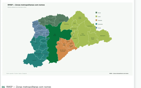 Região Metropolitana de São Paulo, Sub-prefeituras e Distritos – PowerPoint Editável