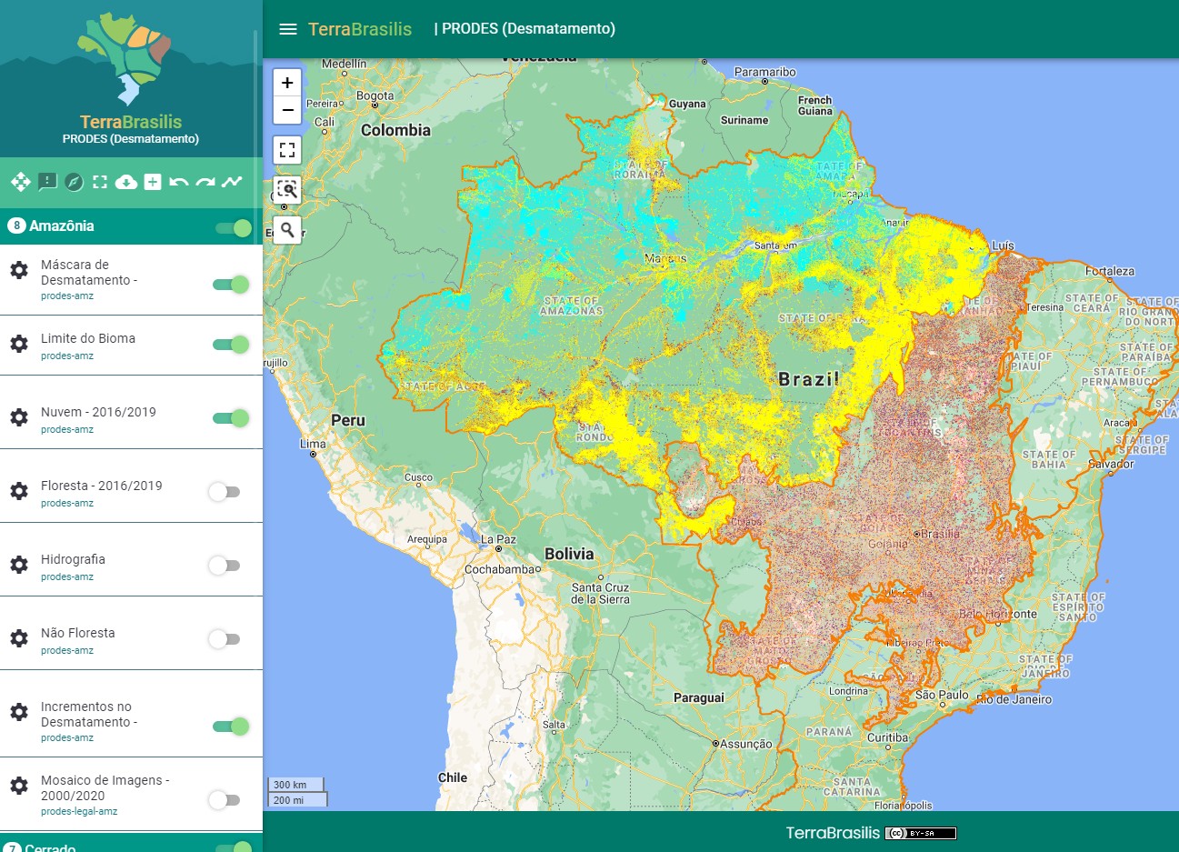 O Portal TerraBrasilis – Desmatamento na Amazônia Legal e outros Biomas