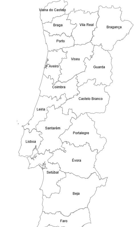 Províncias de Portugal como Objetos Editáveis