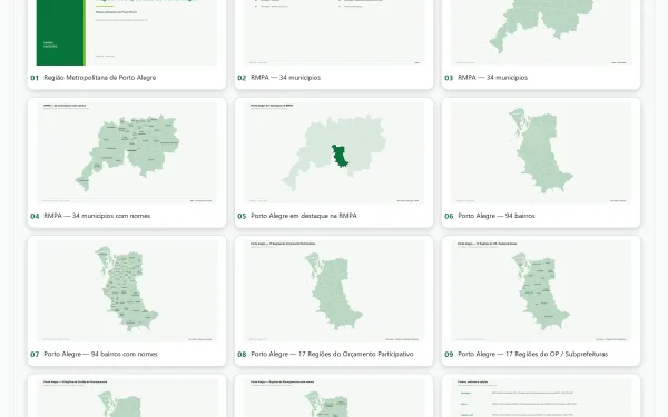 Região Metropolitana de Porto Alegre e Bairros – PowerPoint Editável