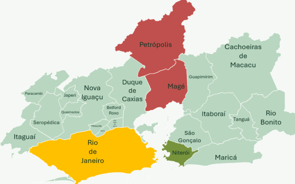Mapa da Região Metropolitana do Rio de Janeiro e Bairros – RMRJ | PowerPoint Editável
