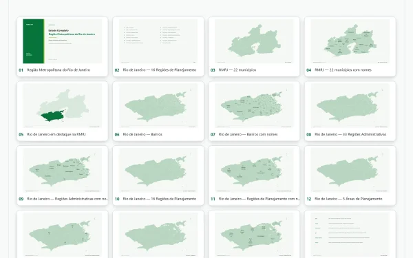 Mapa da Região Metropolitana do Rio de Janeiro e Bairros – RMRJ | PowerPoint Editável