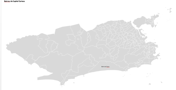 Mapa da região metropolitana do Rio de Janeiro e Bairros da Capital Carioca