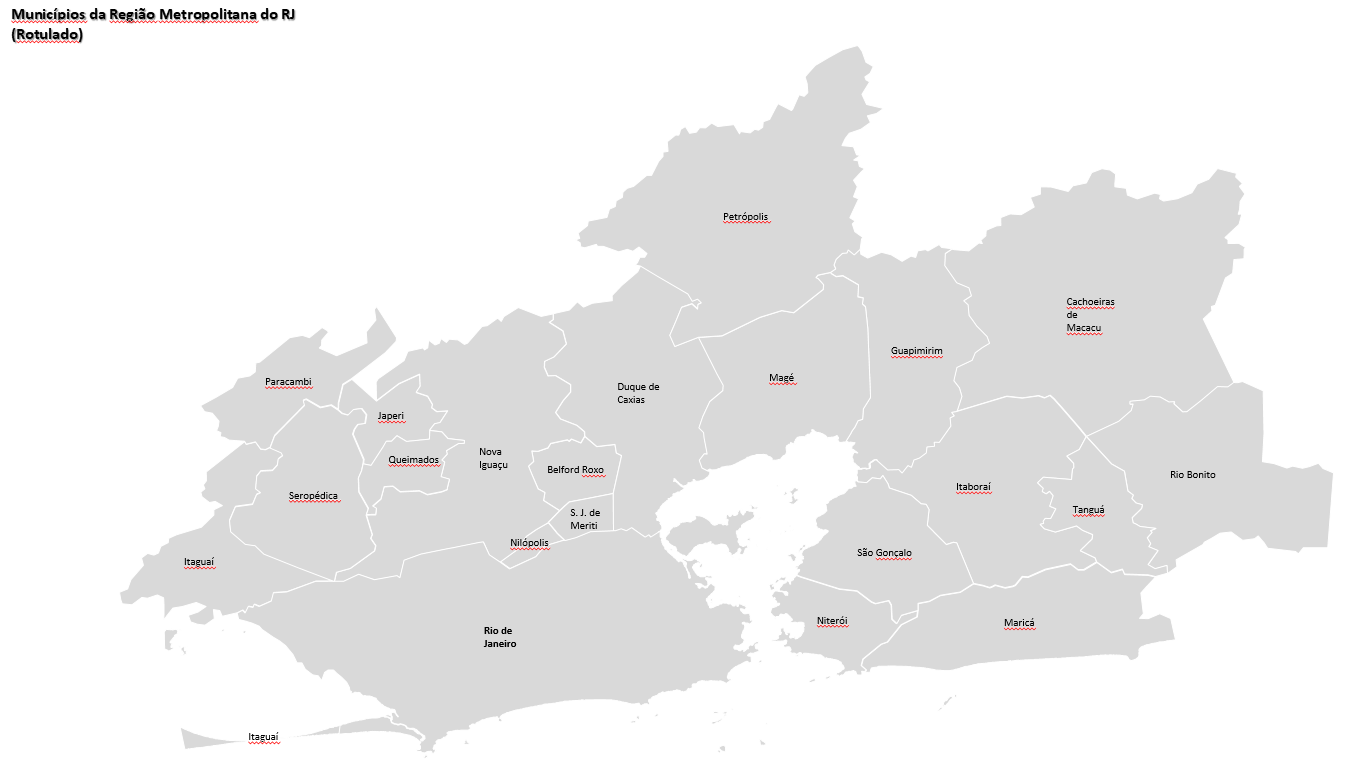 Mapa Da Regiao Metropolitana Do Rio De Janeiro E Bairros Da Capital Carioca