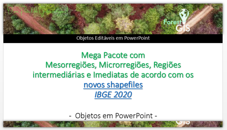IBGE 2020: Mesorregiões, Microrregiões, Regiões intermediárias e Imediatas mapas vetoriais PowerPoint para download