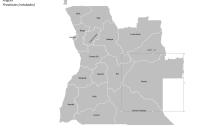 Mapa das Províncias de Angola como Objetos PowerPoint