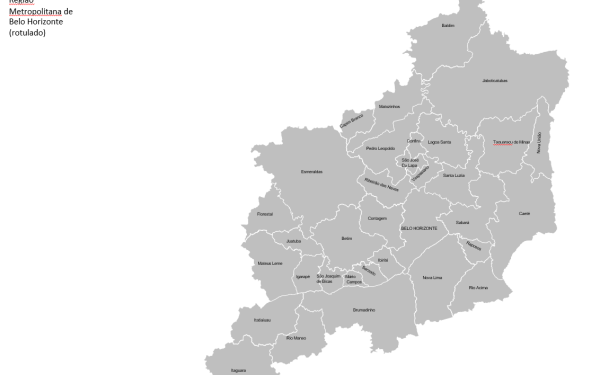 Mapa região metropolitana de Belo Horizonte e Bairros da Capital Mineira