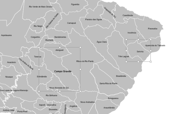 Municípios do Mato Grosso do Sul (MS) como objetos editáveis pptx