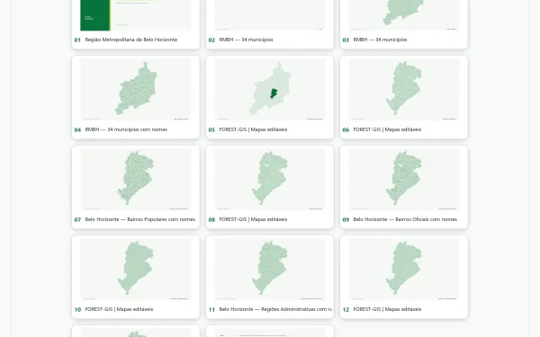 Mapa da Região Metropolitana de Belo Horizonte e Bairros – RMBH | PowerPoint Editável