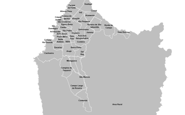 Mapa dos Bairros de São José dos Pinhais – PowerPoint Editável