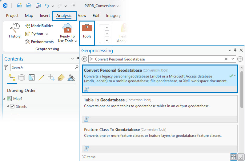 With the ArcGIS Pro 3.7 release, that path leads us to the new Convert Personal Geodatabase tool.

