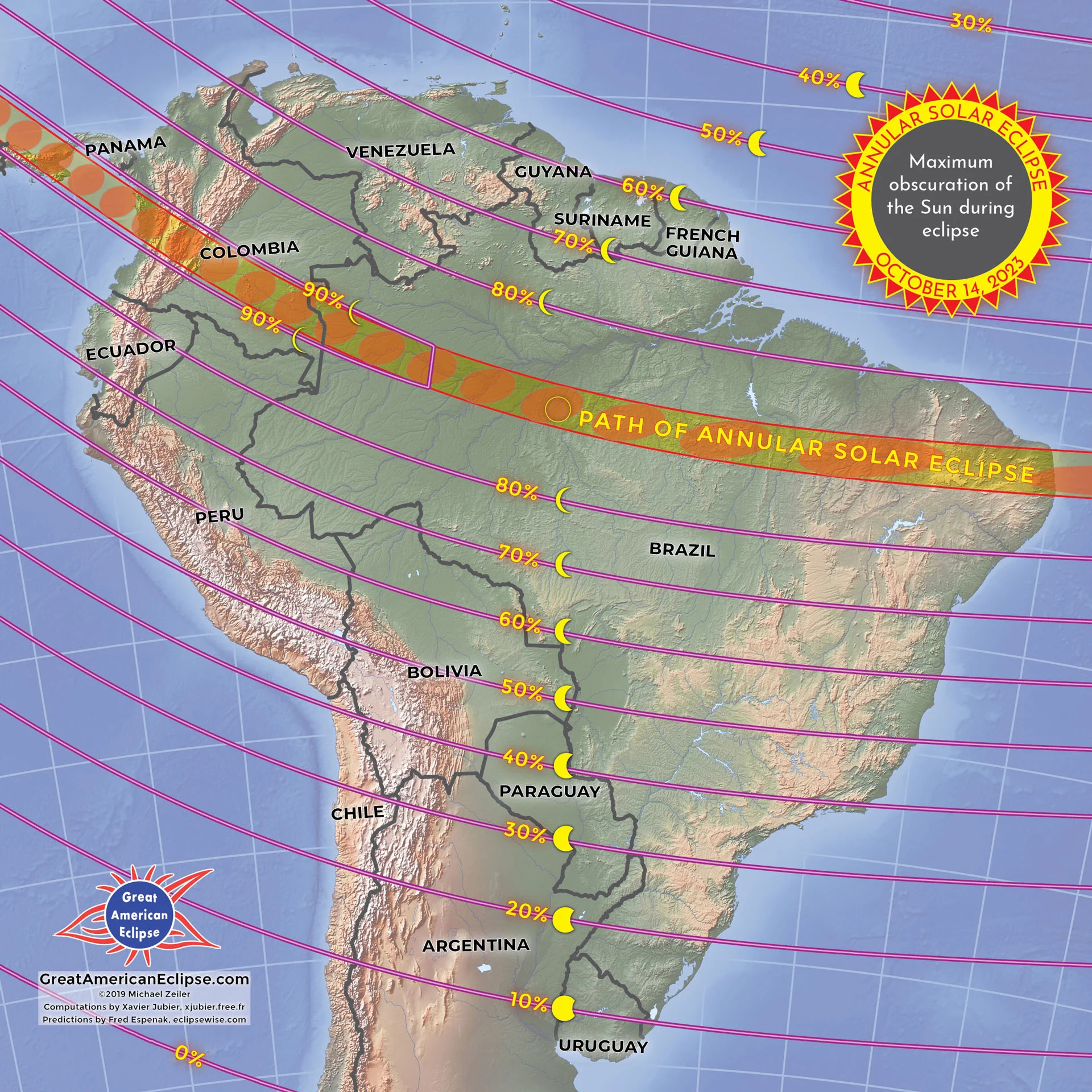 O Eclipse Solar Anular está chegando, dia 14 de Outubro de 2023 e será