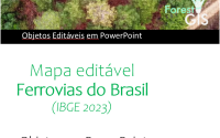 Mapa vetorial em PowerPoint com as Ferrovias Brasileiras