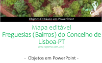 PORTUGAL: Shapefiles de todo o país 1 Mapa Digital dos Bairros (Freguesias) de Lisboa – PowerPoint Editável