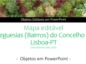 Mapa Vetorial em PowerPoint dos Bairros (Freguesias) de Lisboa, Portugal