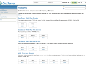 The Web administration interface is a web-based tool for configuring all aspects of GeoServer, from adding data to changing service settings. In a default GeoServer installation, this interface is accessed via a web browser at http://localhost:8080/geoserver/web. However, this URL may vary depending on your local installation.