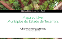 Mapa dos Municípios do Tocantins como objetos editáveis pptx