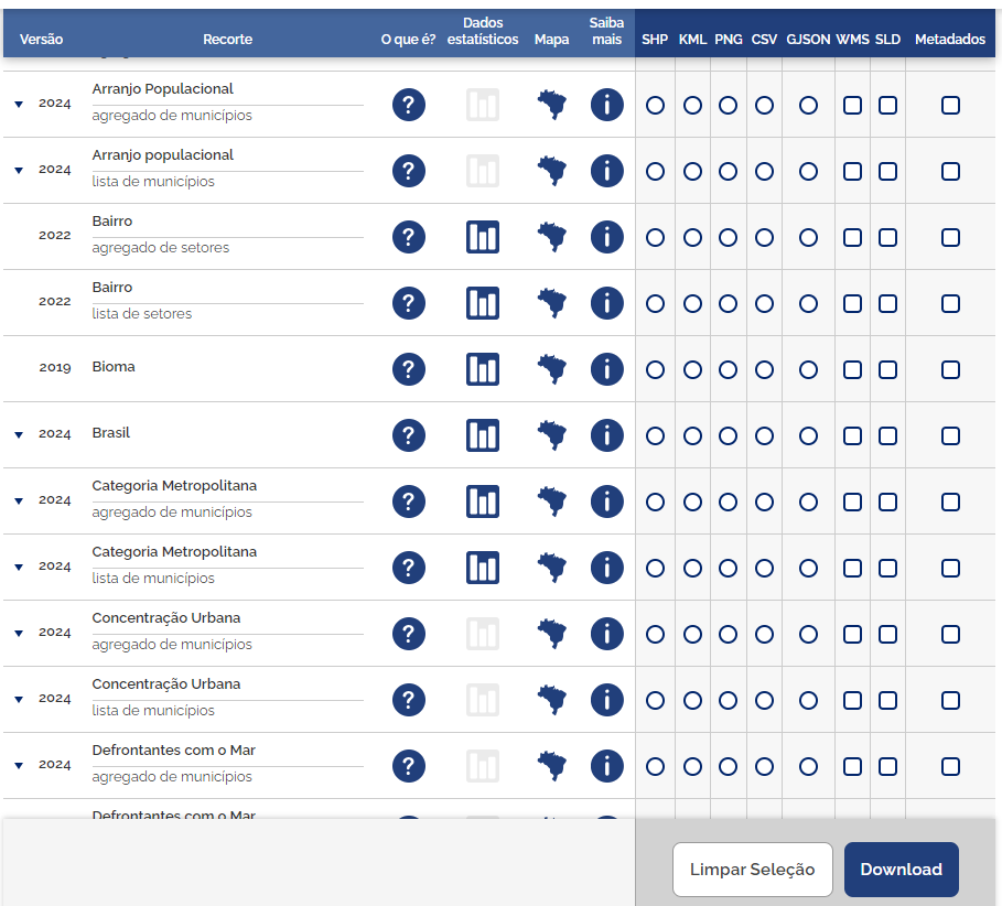 IBGE divulga recortes geográficos do país atualizados