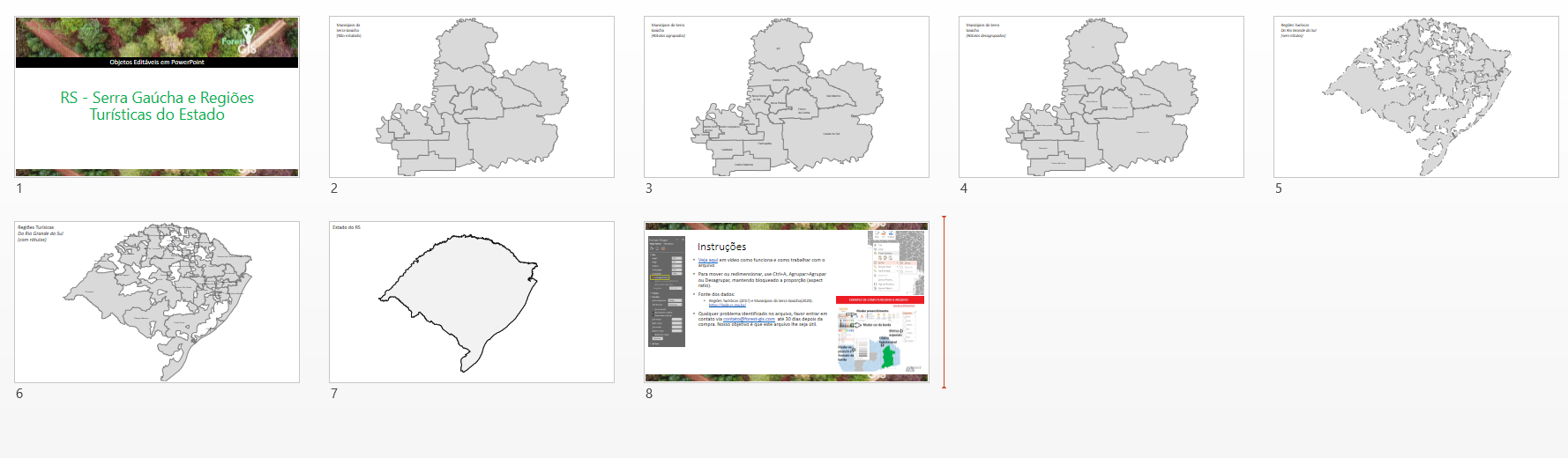 Mapa Digital da Serra Gaúcha e Regiões Turísticas do Rio Grande do Sul – PowerPoint Editável 2 Mapa Digital da Serra Gaúcha e Regiões Turísticas do Rio Grande do Sul – PowerPoint Editável - Imagem 2
