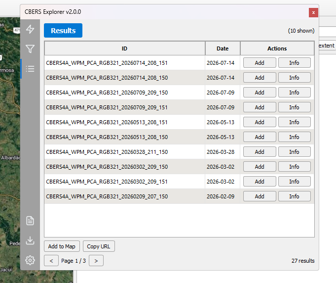 O Potencial do CBERS-4A WPM: Imagens de 2 Metros Gratuitas 2 Baixando imagens com o plugin CBERS