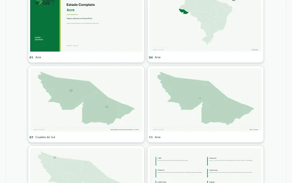 Mapas do Acre em PowerPoint Editável – Pacote Estadual Completo | IBGE 2025