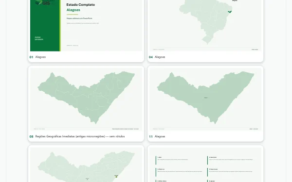 Mapas de Alagoas em PowerPoint Editável – Pacote Estadual Completo | IBGE 2025