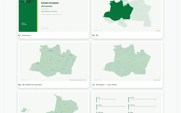 Mapas do Amazonas em PowerPoint Editável – Pacote Estadual Completo | IBGE 2025
