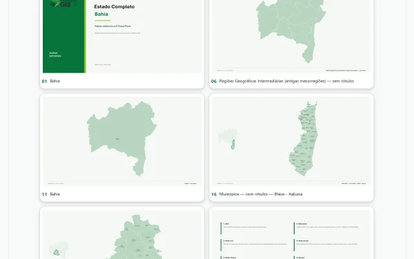 Mapas da Bahia em PowerPoint Editável – Pacote Estadual Completo | IBGE 2025