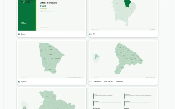 Mapas do Ceará em PowerPoint Editável – Pacote Estadual Completo | IBGE 2025
