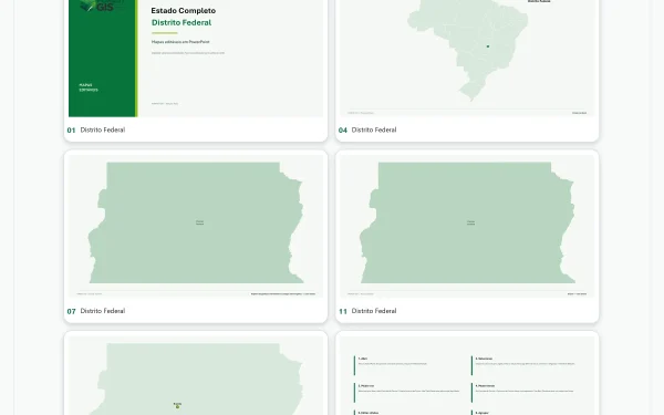Mapas do Distrito Federal em PowerPoint Editável – Pacote Estadual Completo | IBGE 2025