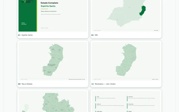 Mapas do Espírito Santo em PowerPoint Editável – Pacote Estadual Completo | IBGE 2025