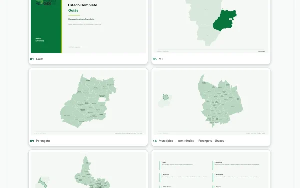 Mapas de Goiás em PowerPoint Editável – Pacote Estadual Completo | IBGE 2025