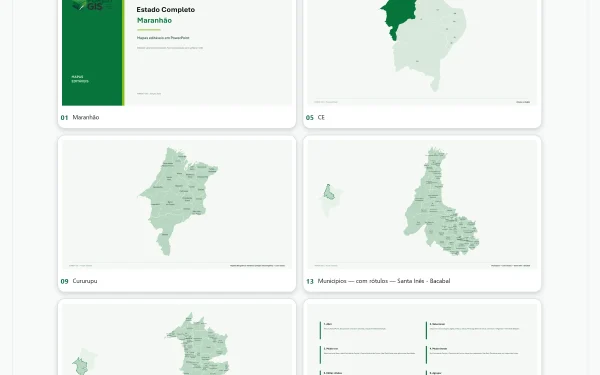 Mapas do Maranhão em PowerPoint Editável – Pacote Estadual Completo | IBGE 2025