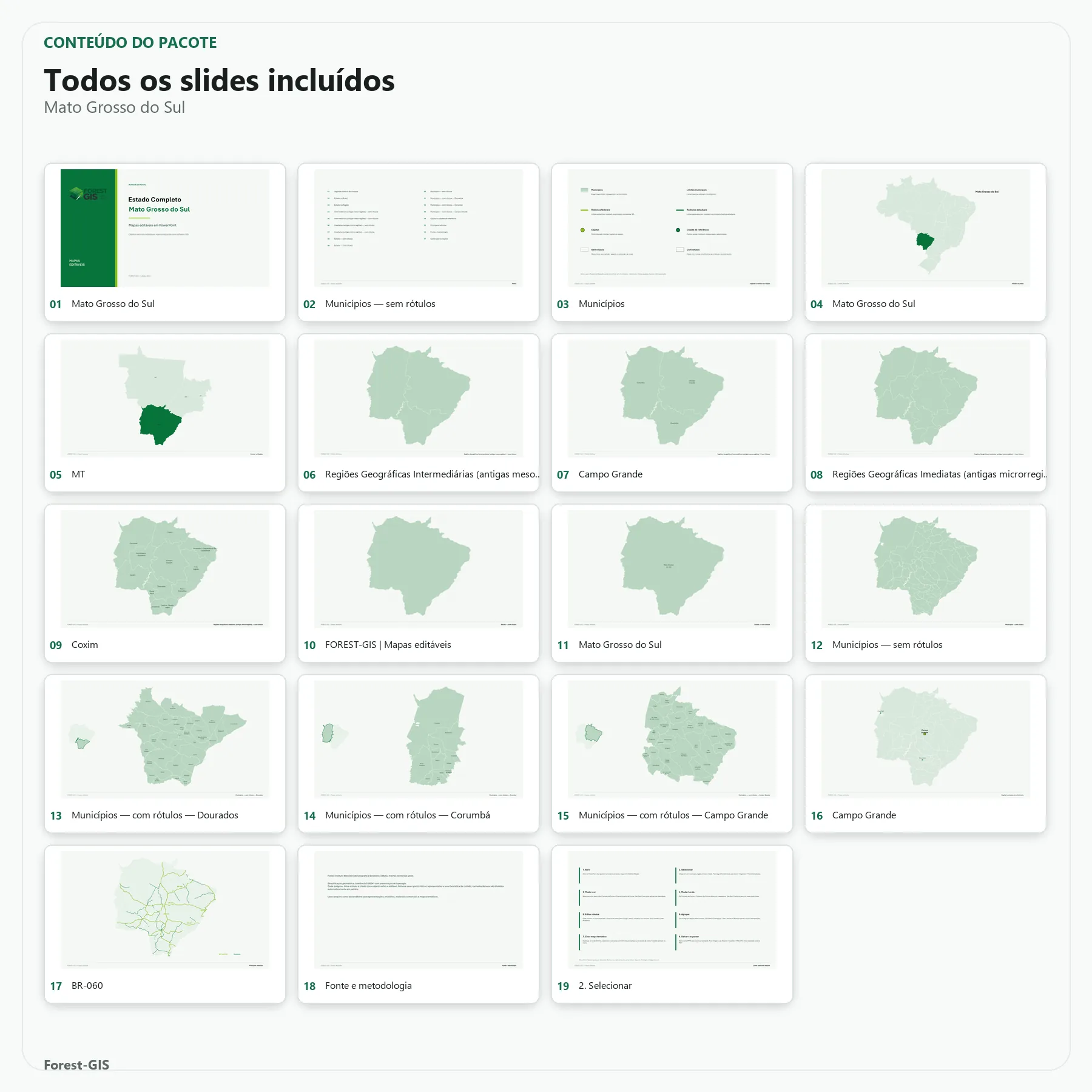 Mapas de Mato Grosso do Sul em PowerPoint Editável – Pacote Estadual Completo | IBGE 2025 2 Mapas de Mato Grosso do Sul em PowerPoint Editável – Pacote Estadual Completo | IBGE 2025 - Imagem 2