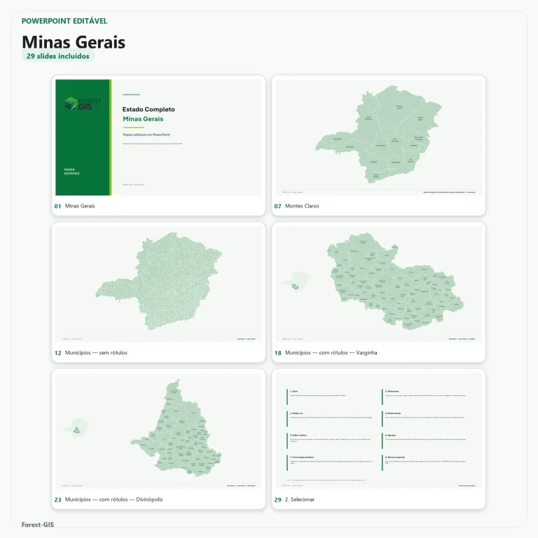 mapas minas gerais powerpoint editavel estado completo ibge 2025 01