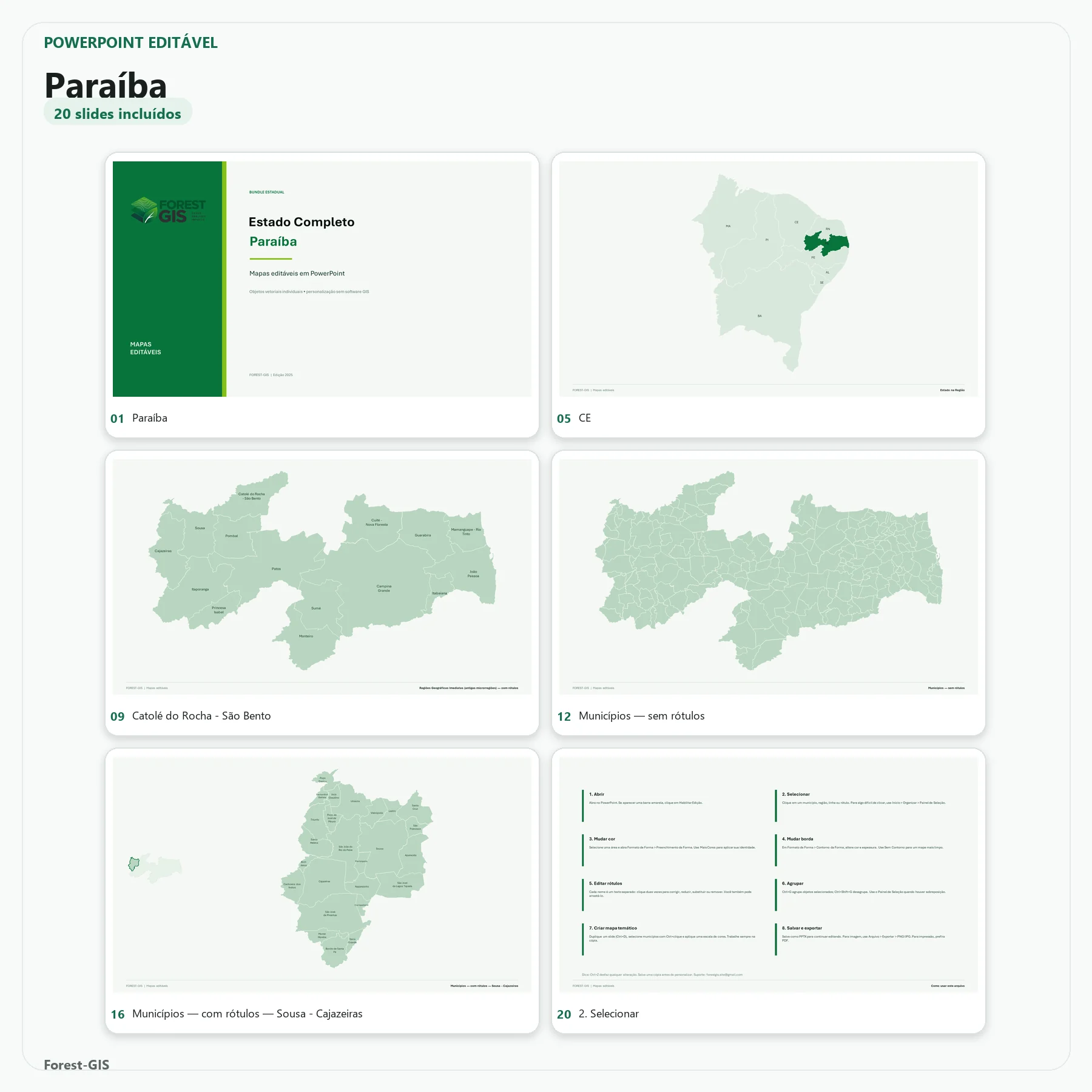 Mapas da Paraíba em PowerPoint Editável – Pacote Estadual Completo | IBGE 2025 1 Mapas da Paraíba em PowerPoint Editável – Pacote Estadual Completo | IBGE 2025