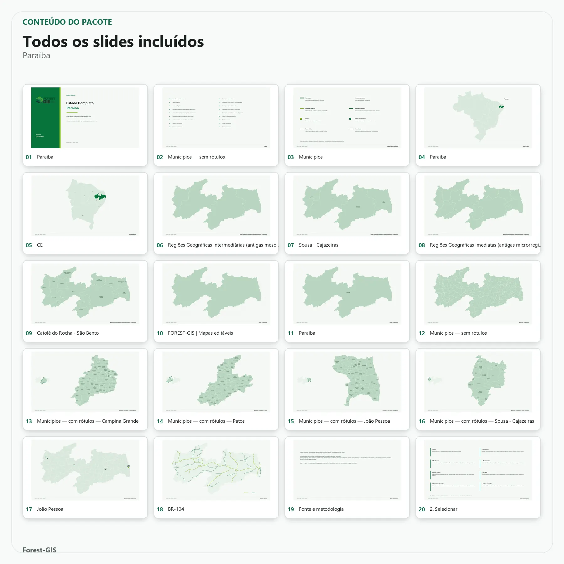 Mapas da Paraíba em PowerPoint Editável – Pacote Estadual Completo | IBGE 2025 2 Mapas da Paraíba em PowerPoint Editável – Pacote Estadual Completo | IBGE 2025 - Imagem 2