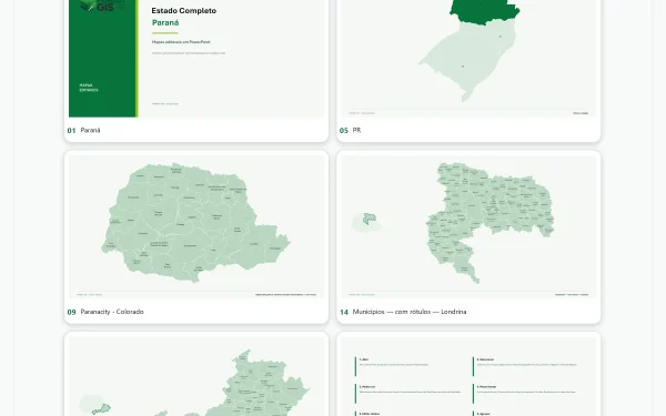 Mapas do Paraná em PowerPoint Editável – Pacote Estadual Completo | IBGE 2025