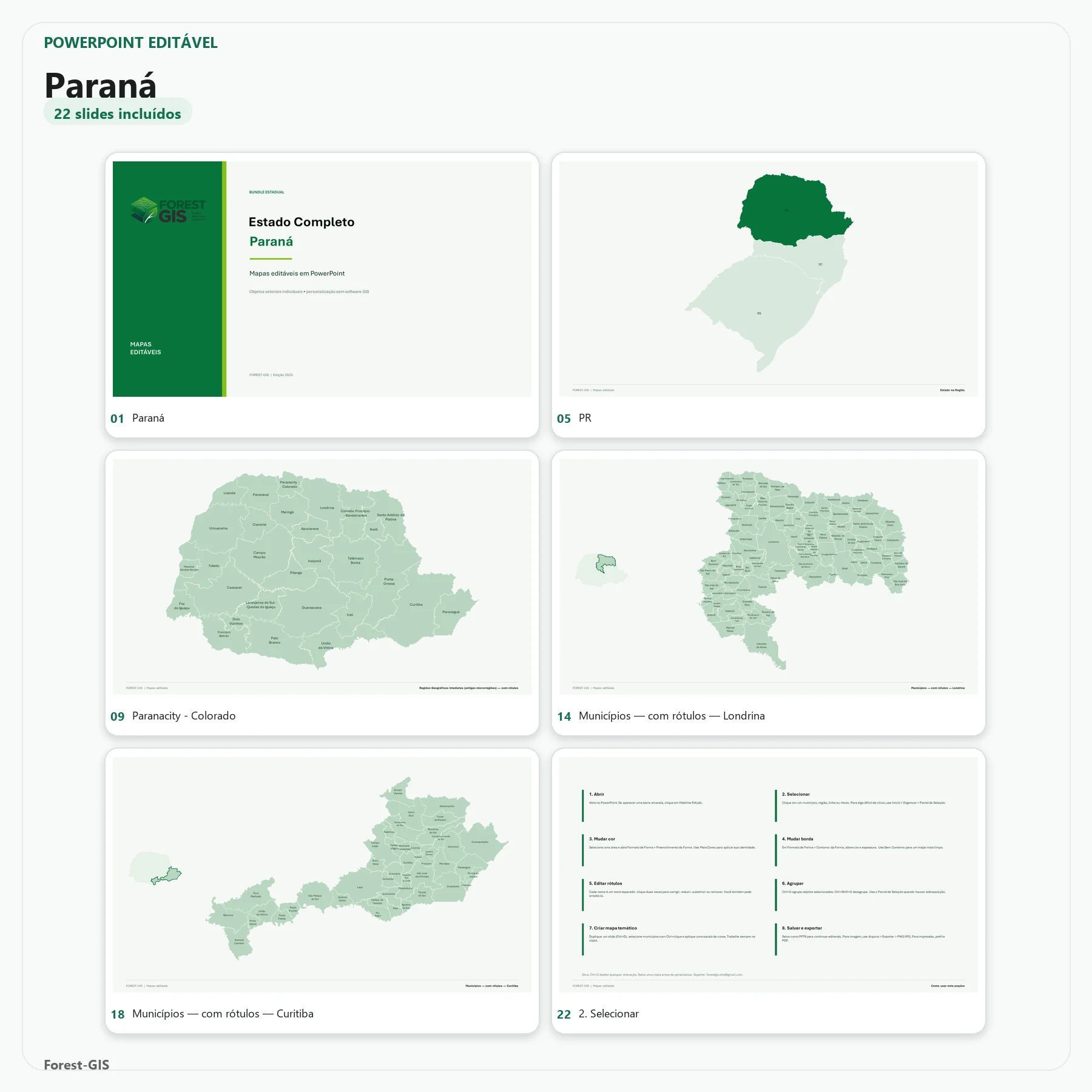 Mapas do Paraná em PowerPoint Editável – Pacote Estadual Completo | IBGE 2025 1 Mapas do Paraná em PowerPoint Editável – Pacote Estadual Completo | IBGE 2025