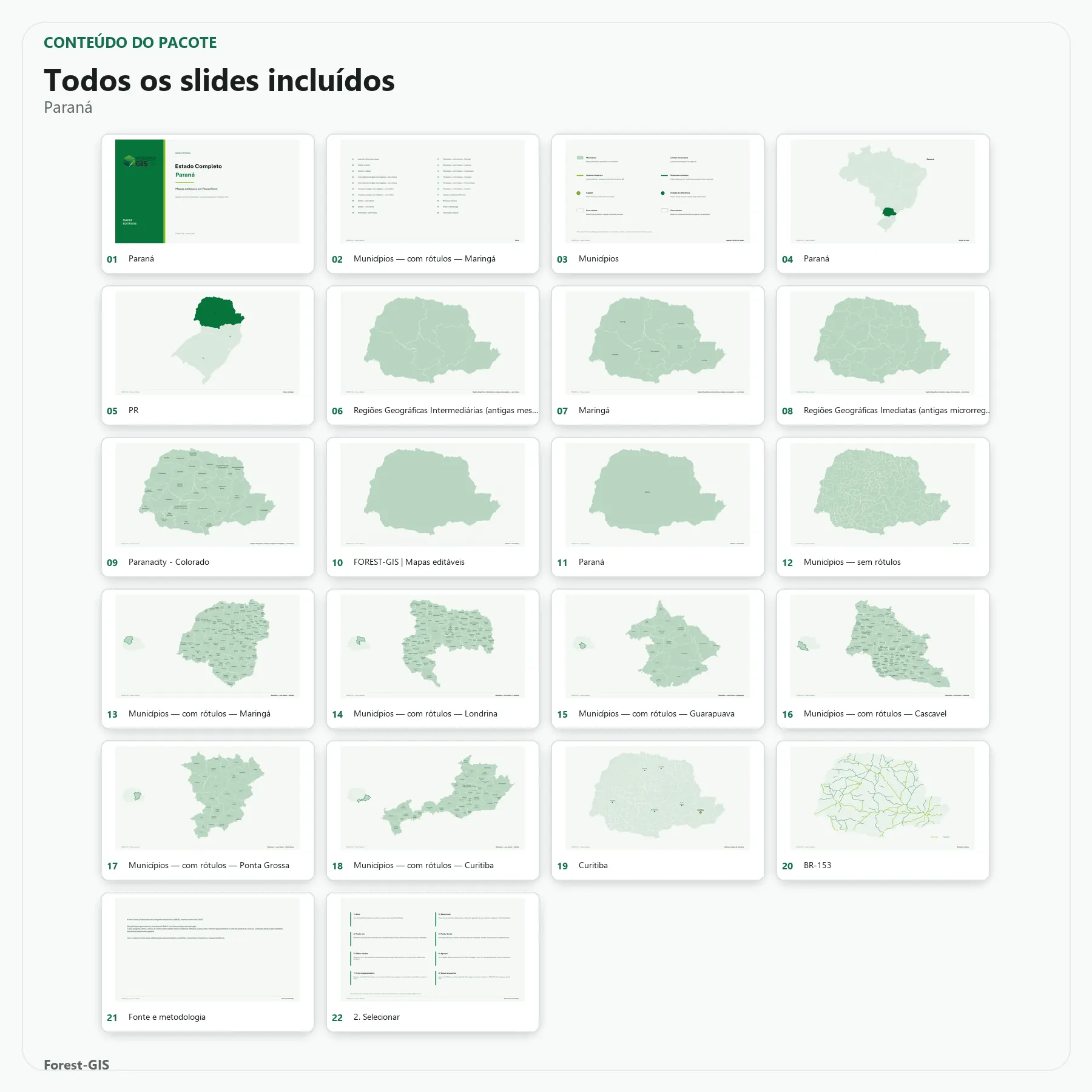 Mapas do Paraná em PowerPoint Editável – Pacote Estadual Completo | IBGE 2025 2 Mapas do Paraná em PowerPoint Editável – Pacote Estadual Completo | IBGE 2025 - Imagem 2